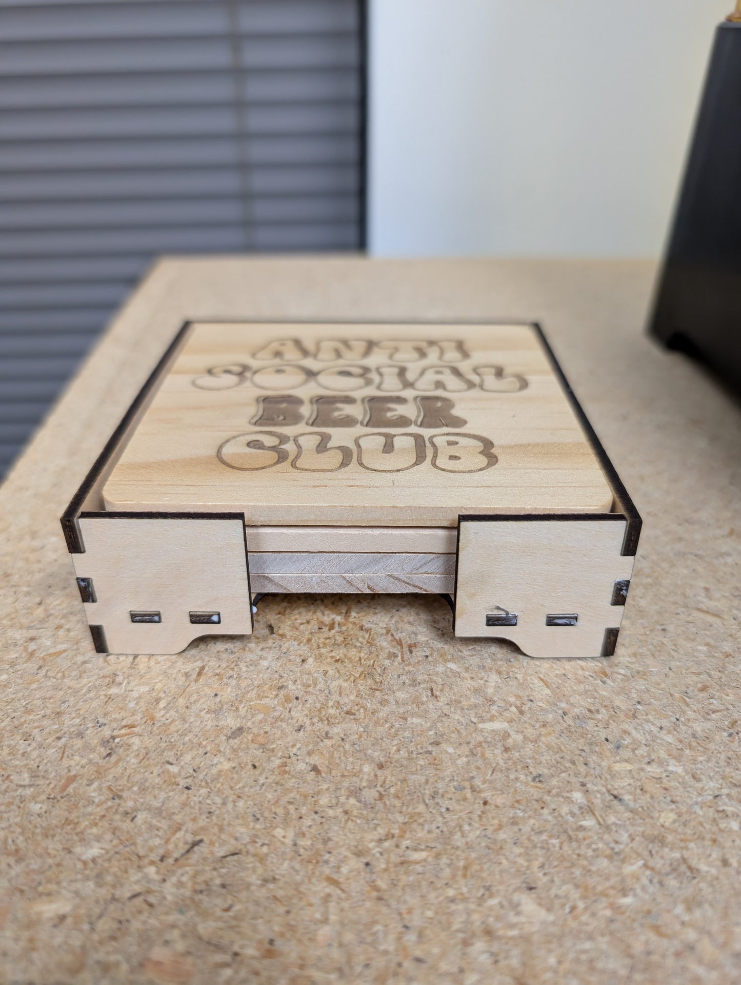 Engraved Wooden Coasters (Set of 4)