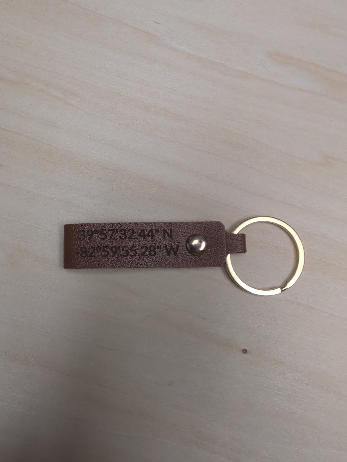 Custom Engraved Faux Leather Keychain