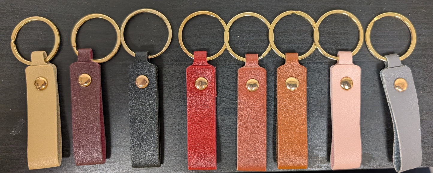 Custom Engraved Faux Leather Keychain