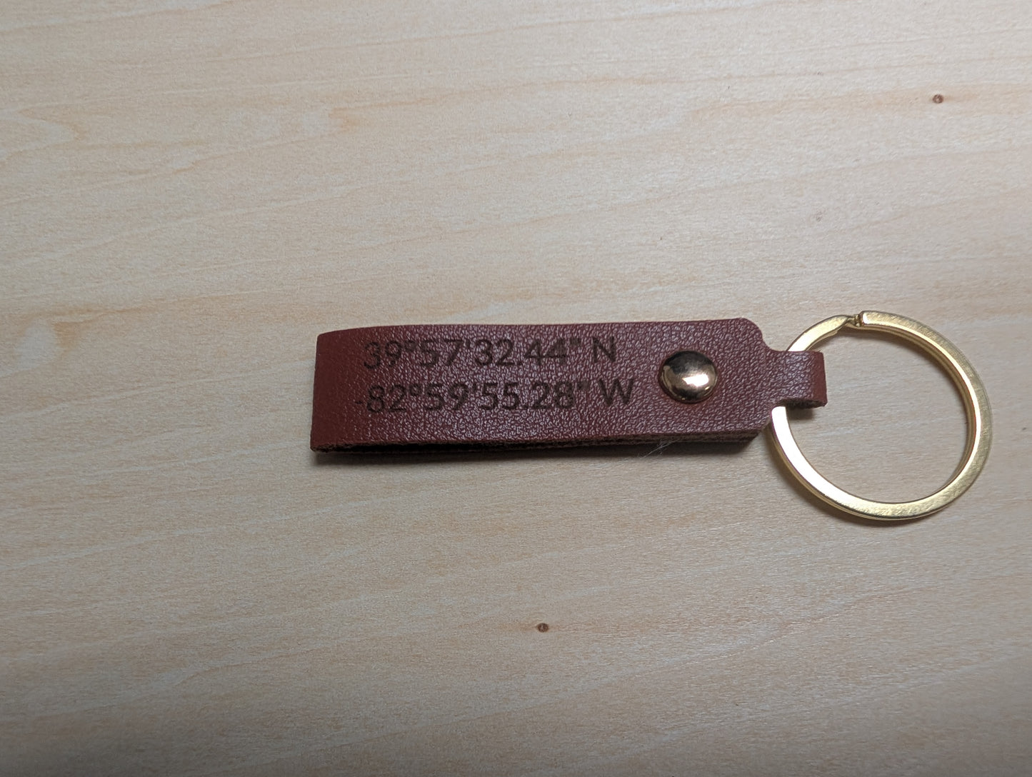 Custom Engraved Faux Leather Keychain