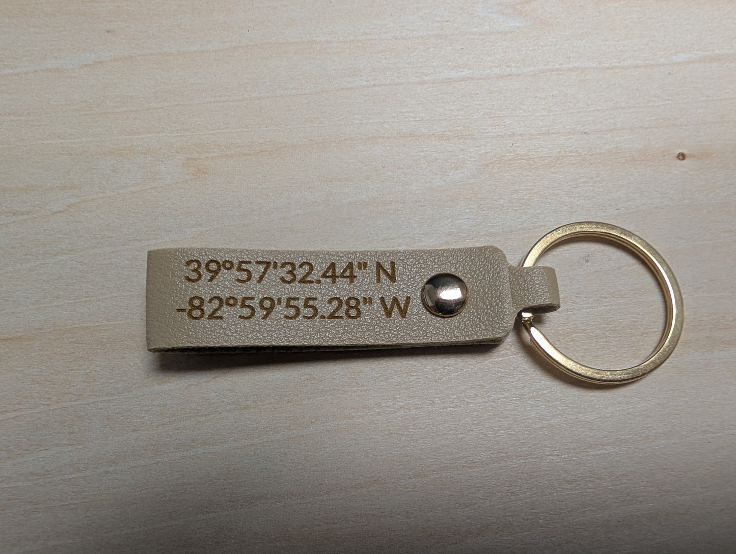 Custom Engraved Faux Leather Keychain
