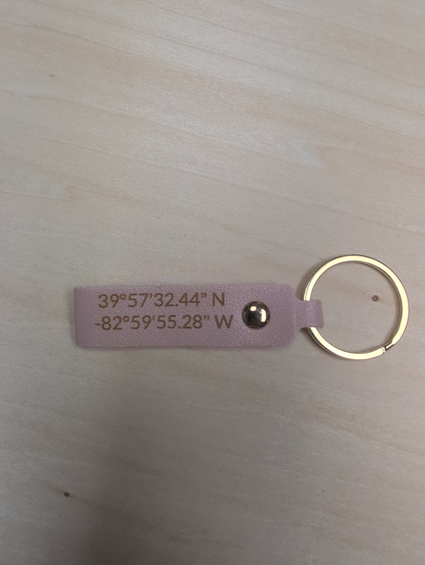 Custom Engraved Faux Leather Keychain
