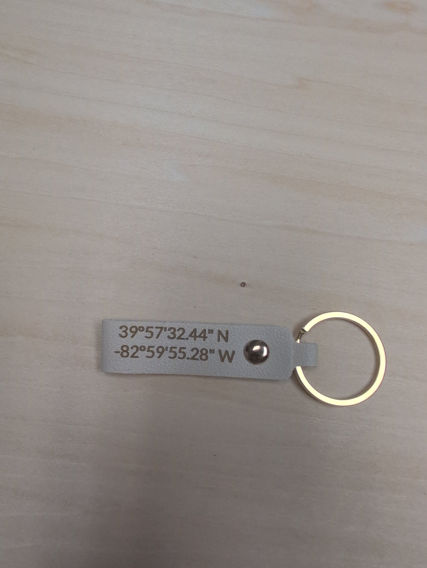 Custom Engraved Faux Leather Keychain